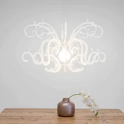 Lampadario di moderno design in plexiglass prodotto in Italia, Malito