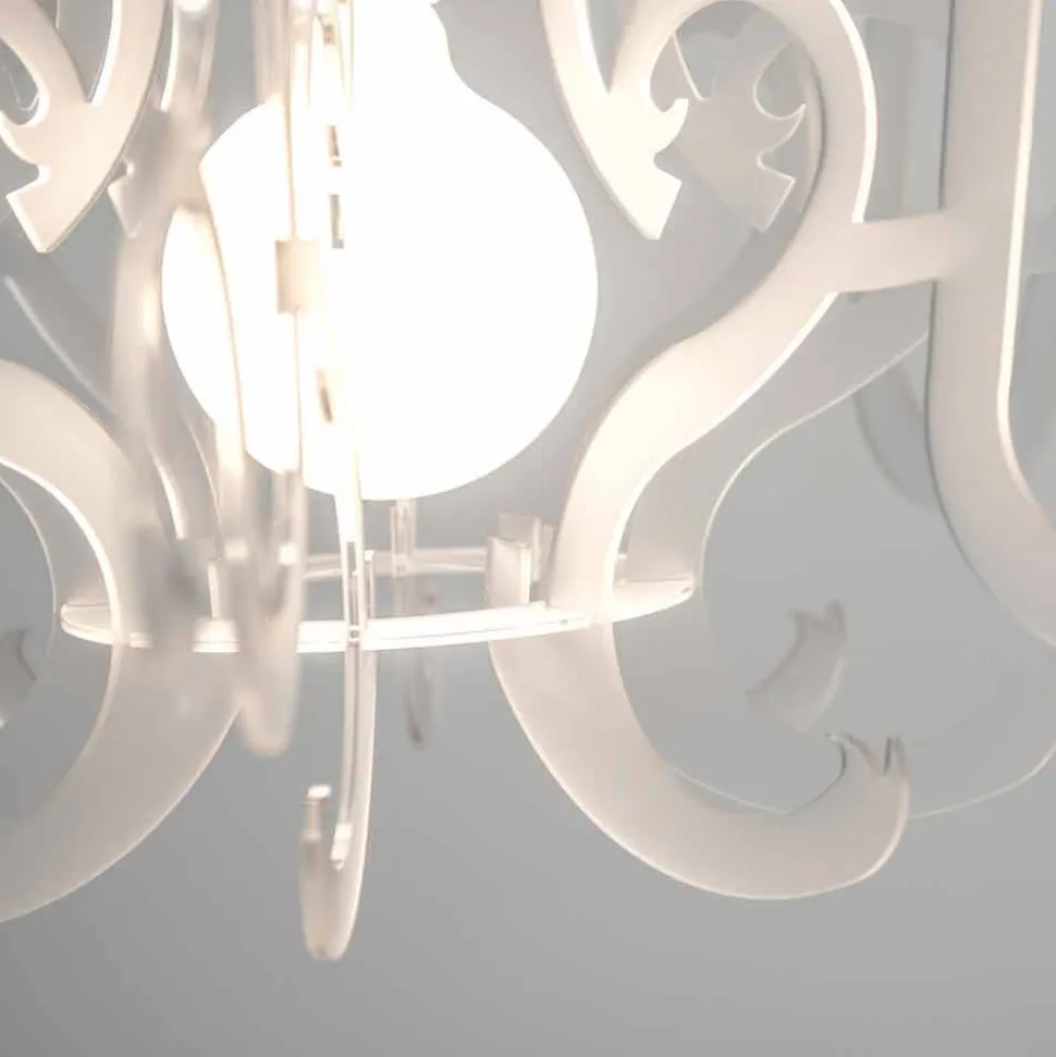Lampadario di moderno design in plexiglass prodotto in Italia, Malito