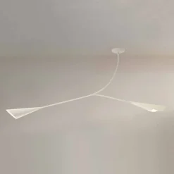 Lampadario in Acciaio Verniciato Bianco Fatto a Mano Made in Italy - Elica