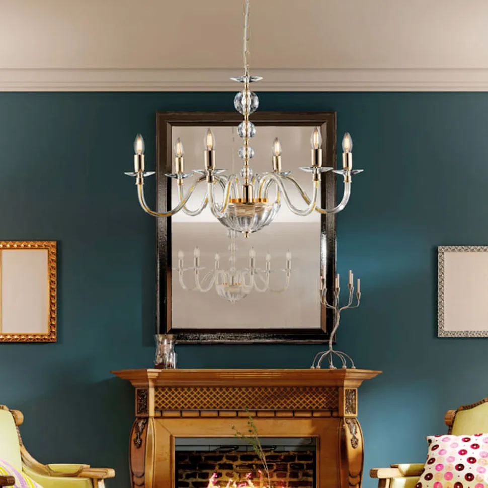 Lampadario in con Vetro e Strass Made in Italy - Madrid