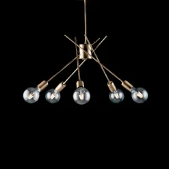 Lampadario in Ferro Bronzato Spazzolato Made in Italy - Varsavia