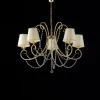 Lampadario in Ferro Cromato con Paralumi Made in Italy - Praga