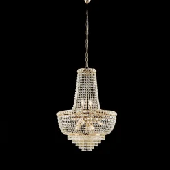 Lampadario in Ferro Dorato con Strass Made in Italy - Baviera
