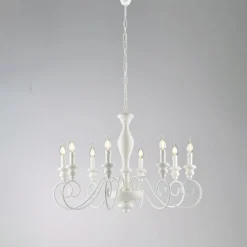 Lampadario in Legno e Ferro Laccato Made in Italy - Toscana