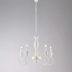 Lampadario in Legno e Ferro Laccato Made in Italy - Toscana