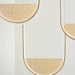 Lampadario in Metallo con Inserto Amovibile in Vetro Granigliato - Catalpa