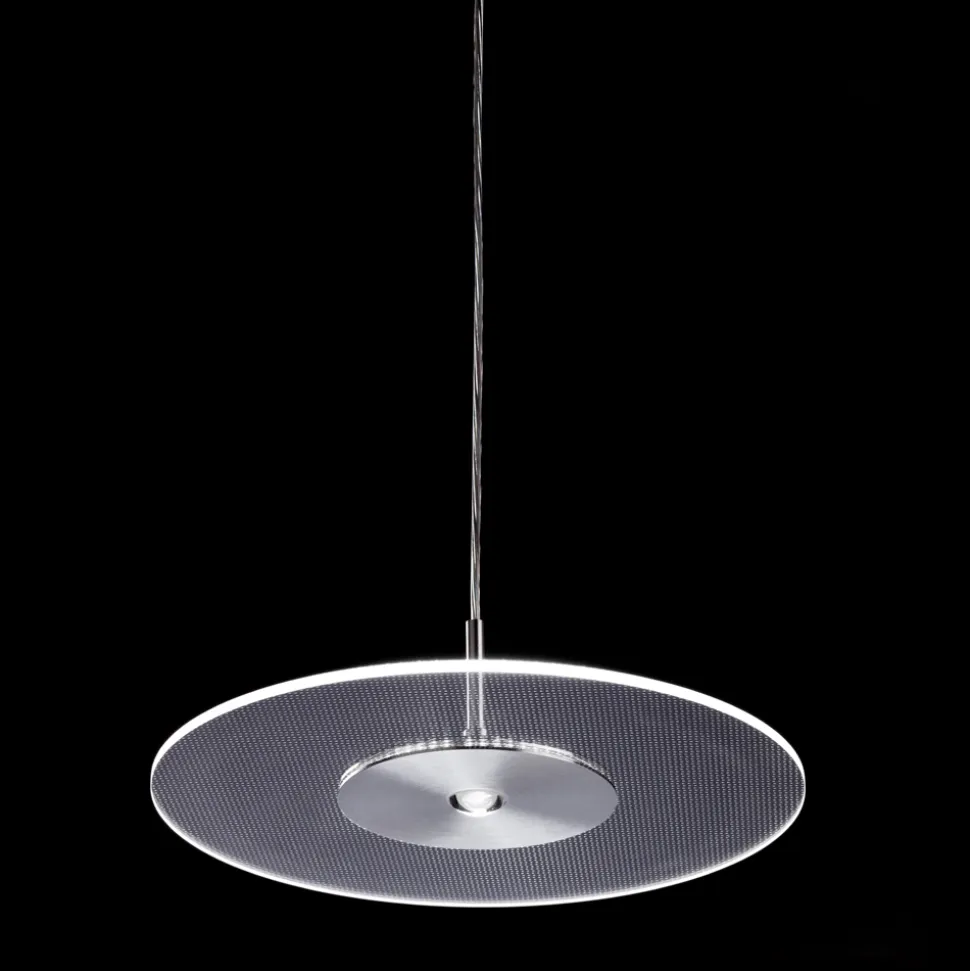 Lampadario in Metallo e Diffusore in Plexiglass Micro-Puntinato - Nora