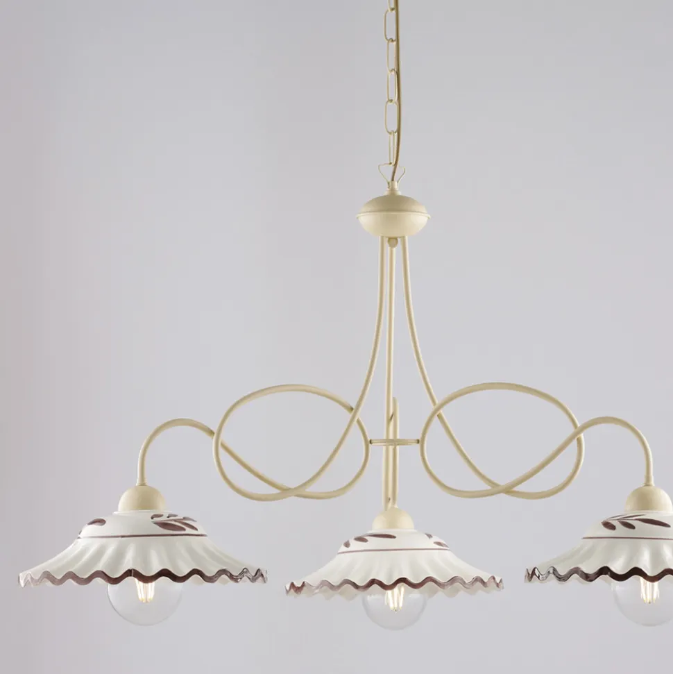 Lampadario in Metallo in Ceramica 3 Luci per Interni - Polaris