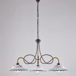 Lampadario in Metallo in Ceramica 3 Luci per Interni - Polaris