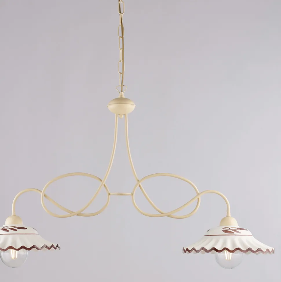 Lampadario in Metallo in Ceramica 2 Luci per Interni - Polaris