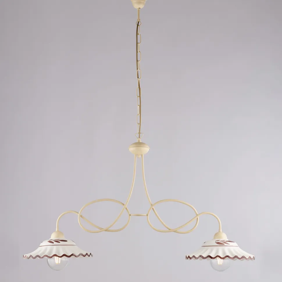 Lampadario in Metallo in Ceramica 2 Luci per Interni - Polaris