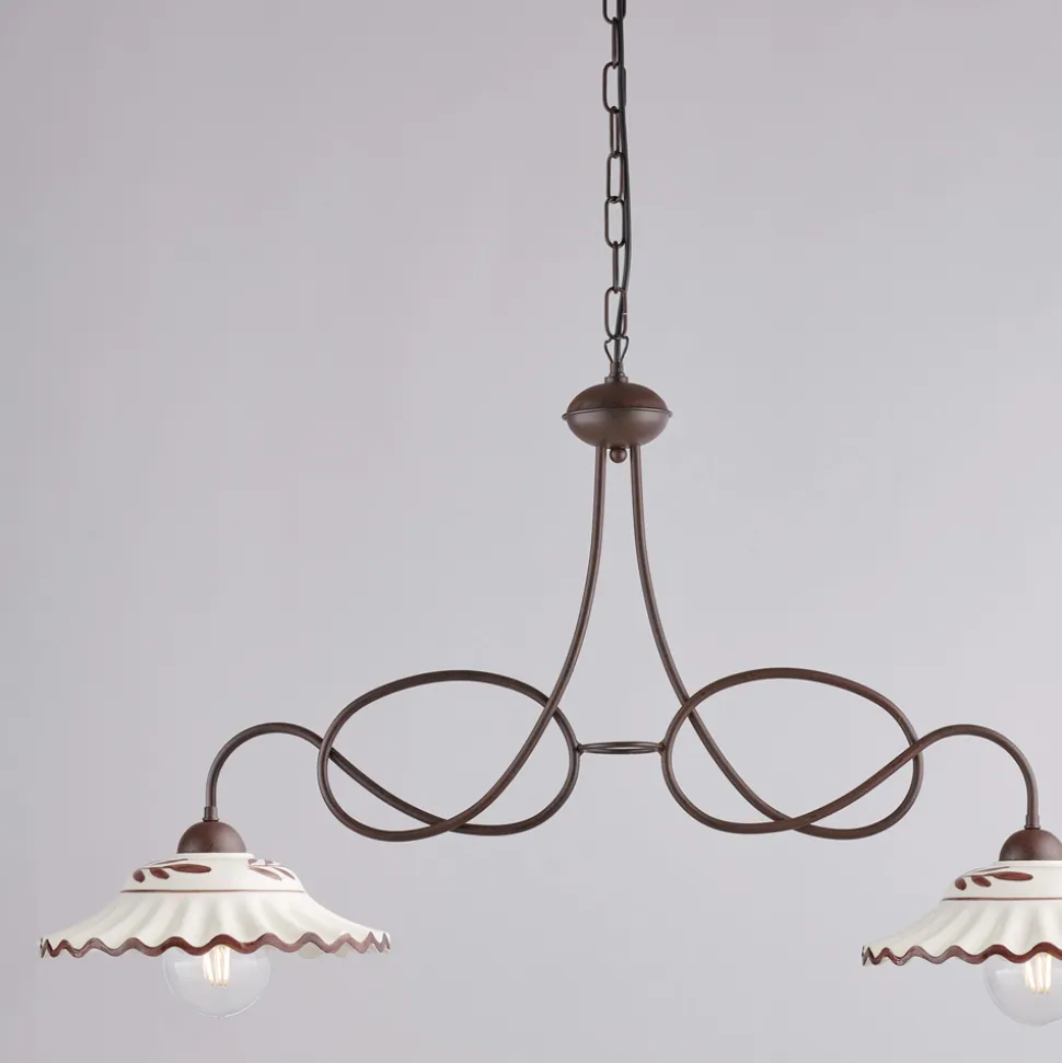 Lampadario in Metallo in Ceramica 2 Luci per Interni - Polaris