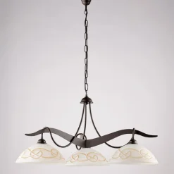 Lampadario in Metallo in Vetro 3 Luci per Illuminazione Interni - Musca