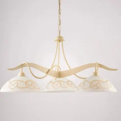 Lampadario in Metallo in Vetro 3 Luci per Illuminazione Interni - Musca