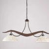 Lampadario in Metallo in Vetro 2 Luci per Illuminazione Interni - Musca