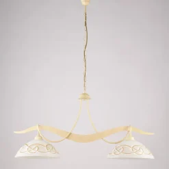 Lampadario in Metallo in Vetro 2 Luci per Illuminazione Interni - Musca