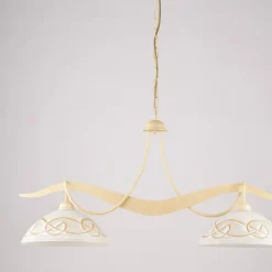 Lampadario in Metallo in Vetro 2 Luci per Illuminazione Interni - Musca