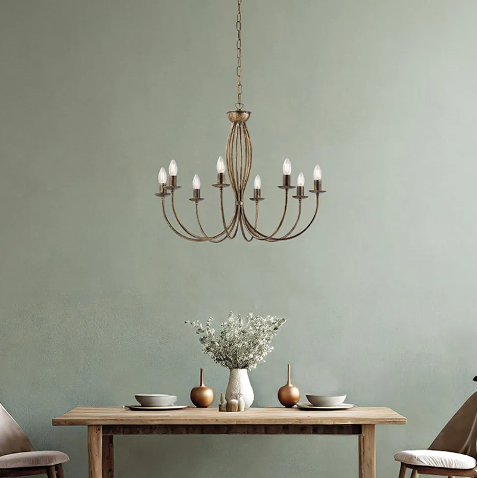 Lampadario in metallo per illuminare ambienti raffinati – Roccia
