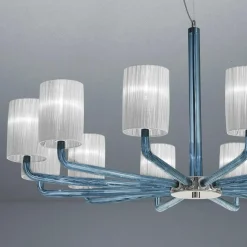 Lampadario in Vetro di Venezia e Metallo Fatto a Mano in Italia - Graham