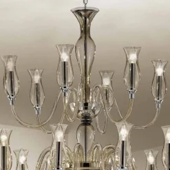Lampadario in Vetro di Venezia Fatto a Mano a 18 Luci Made in Italy - Vittoria