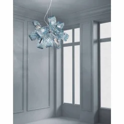 Lampadario in Vetro Veneziano a 9 Luci, Fatto a Mano in Italia - Diamonique