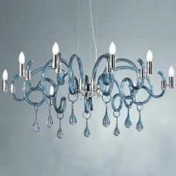 Lampadario in Vetro Veneziano Fatto a Mano a 9 Luci Made in Italy - Bernadette