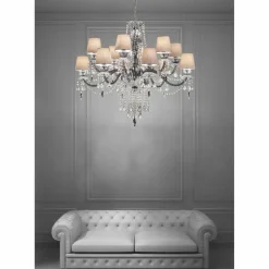 Lampadario in Vetro Veneziano da 12 Luci Artigianale, Made in Italy - Milagros