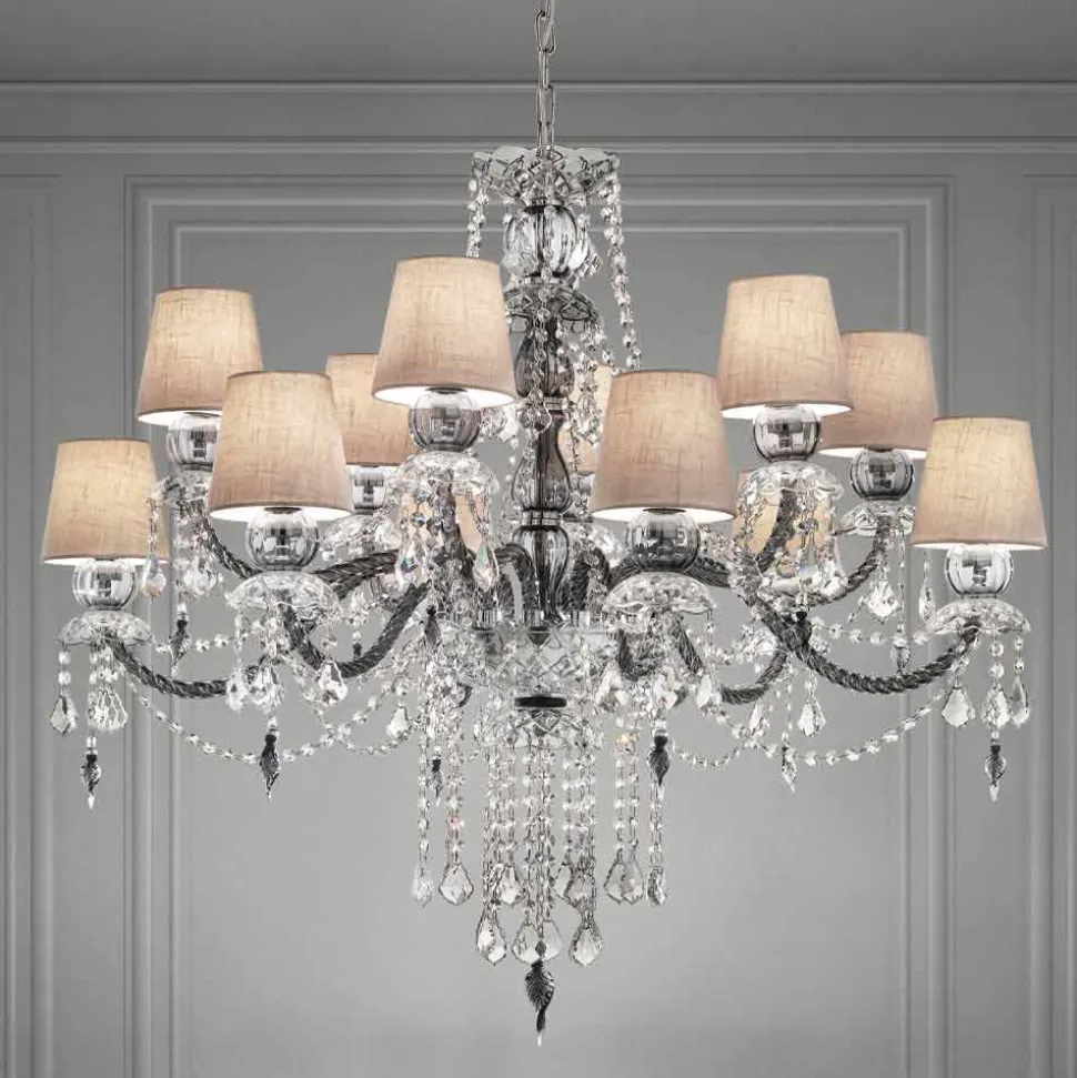 Lampadario in Vetro Veneziano da 12 Luci Artigianale, Made in Italy - Milagros