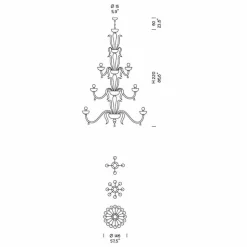 Lampadario in Vetro Veneziano e Oro Artigianale a 28 Luci Made in Italy - Regina