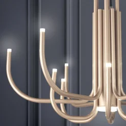 Lampadario LED 13 Luci in Metallo Verniciato Bianco, Nero o Oro - Scorpio