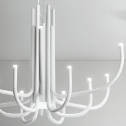 Lampadario LED 13 Luci in Metallo Verniciato Bianco, Nero o Oro  - Scorpio