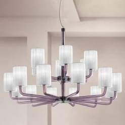 Lampadario 18 Luci Artigianale in Vetro Veneziano Made in Italy - Graham