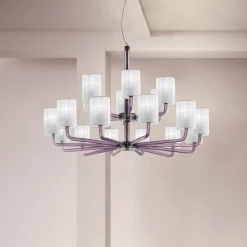 Lampadario 18 Luci Artigianale in Vetro Veneziano Made in Italy - Graham