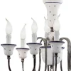 Lampadario 8 Luci Artigianale Ceramica Dipinta a Mano e Ottone - Sanremo
