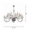 Lampadario 18 Luci Classico in Porcellana e Vetro Soffiato Lusso - Eteria
