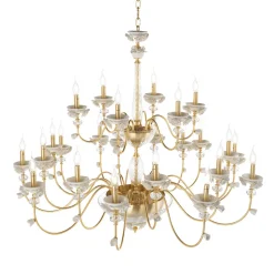 Lampadario 24 Luci Classico in Porcellana e Vetro Soffiato Lusso - Eteria