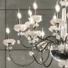 Lampadario 30 Luci Classico in Porcellana e Vetro Soffiato Lusso - Eteria