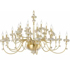 Lampadario 30 Luci Classico in Porcellana e Vetro Soffiato Lusso - Eteria