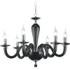 Lampadario 6 Luci Classico in Vetro Italiano Fatto a Mano - Rapallo