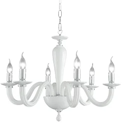 Lampadario 6 Luci Classico in Vetro Italiano Fatto a Mano - Rapallo