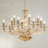 Lampadario 12 Luci Classico in Vetro Rigaton Lavorato a Mano - Fievole
