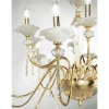 Lampadario 12 Luci Classico in Vetro, Cristallo e Metallo Lusso - Flanders