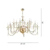 Lampadario 18 Luci Classico in Vetro, Cristallo e Metallo Lusso - Flanders