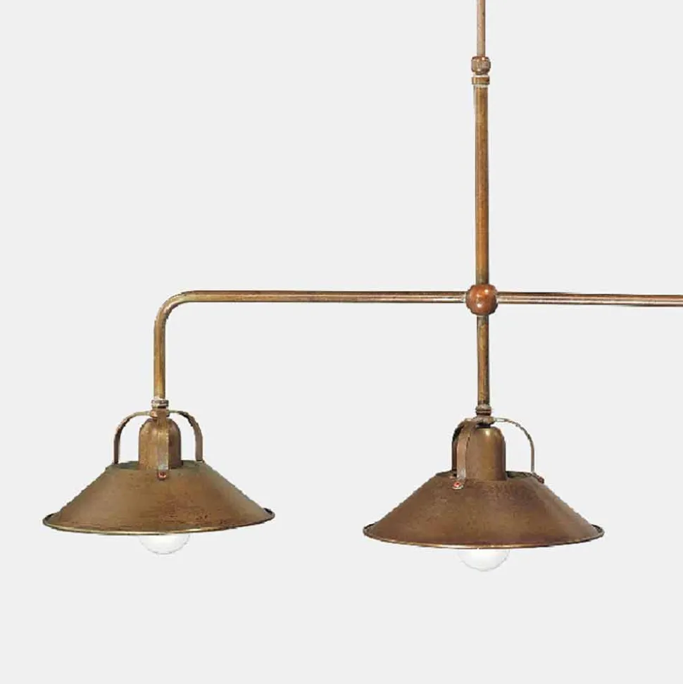 Lampadario 3 Luci in Ottone Stile Vintage Made in Italy - Cascina by Il Fanale