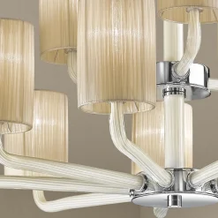 Lampadario 12 Luci in Vetro di Venezia e Metallo Made in Italy - Graham