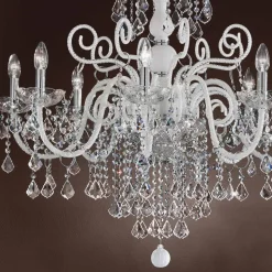 Lampadario 8 Luci in Vetro Veneziano Made in Italy Classico - Fiorentino