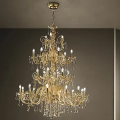 Lampadario 27 Luci in Vetro Veneziano Fatto a Mano in Italia - Fiorentino