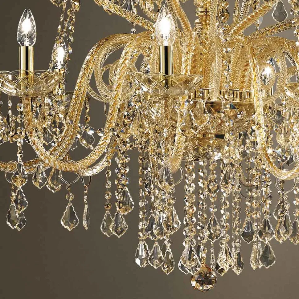 Lampadario 27 Luci in Vetro Veneziano Fatto a Mano in Italia - Fiorentino