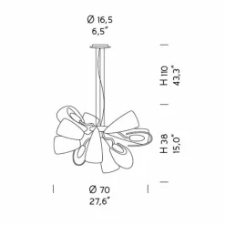 Lampadario Moderno a 12 Luci in Vetro di Venezia, Made in Italy - Diamonique