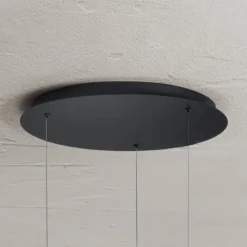 Lampadario Moderno con Forme Geometriche in Metallo e Ecopelle - Cipresso